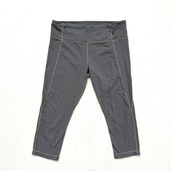 Athleta Gray High Rise Capri Leggings Women’s Large - Picture 1 of 5